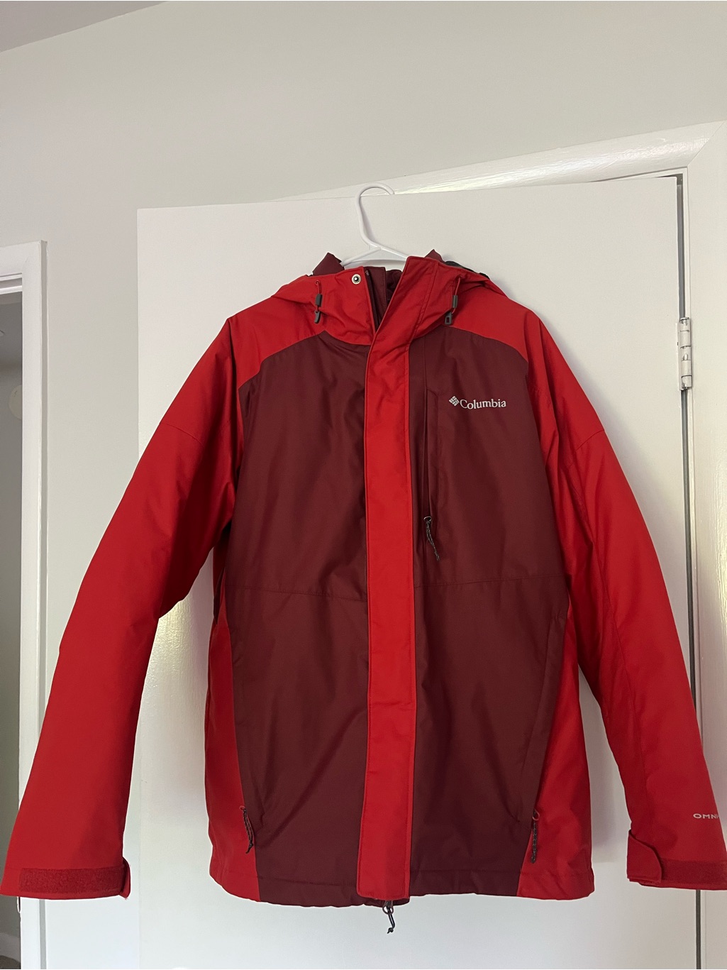 Columbia Men's Two-Tone Red Nordic Point Iii 3-In-1 Ski Jacket